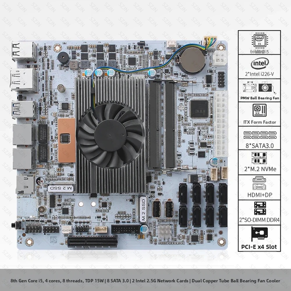 I5-8265U ES NAS 마더보드 8베이 NAS 보 - Nas Motherboard 8 Sata Mini Itx 리뷰 및 가격